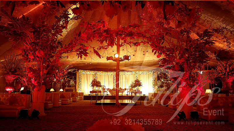 Pakistani wedding baraat stage decoration setup planner in Lahore Pakistan.