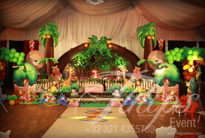 Jungle Birthday Party Theme decoration planner In Lahore Pakistan.