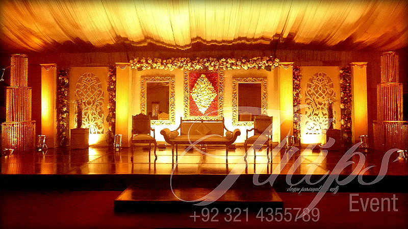 Best wedding stage decoration setup for walima in Pakistan.